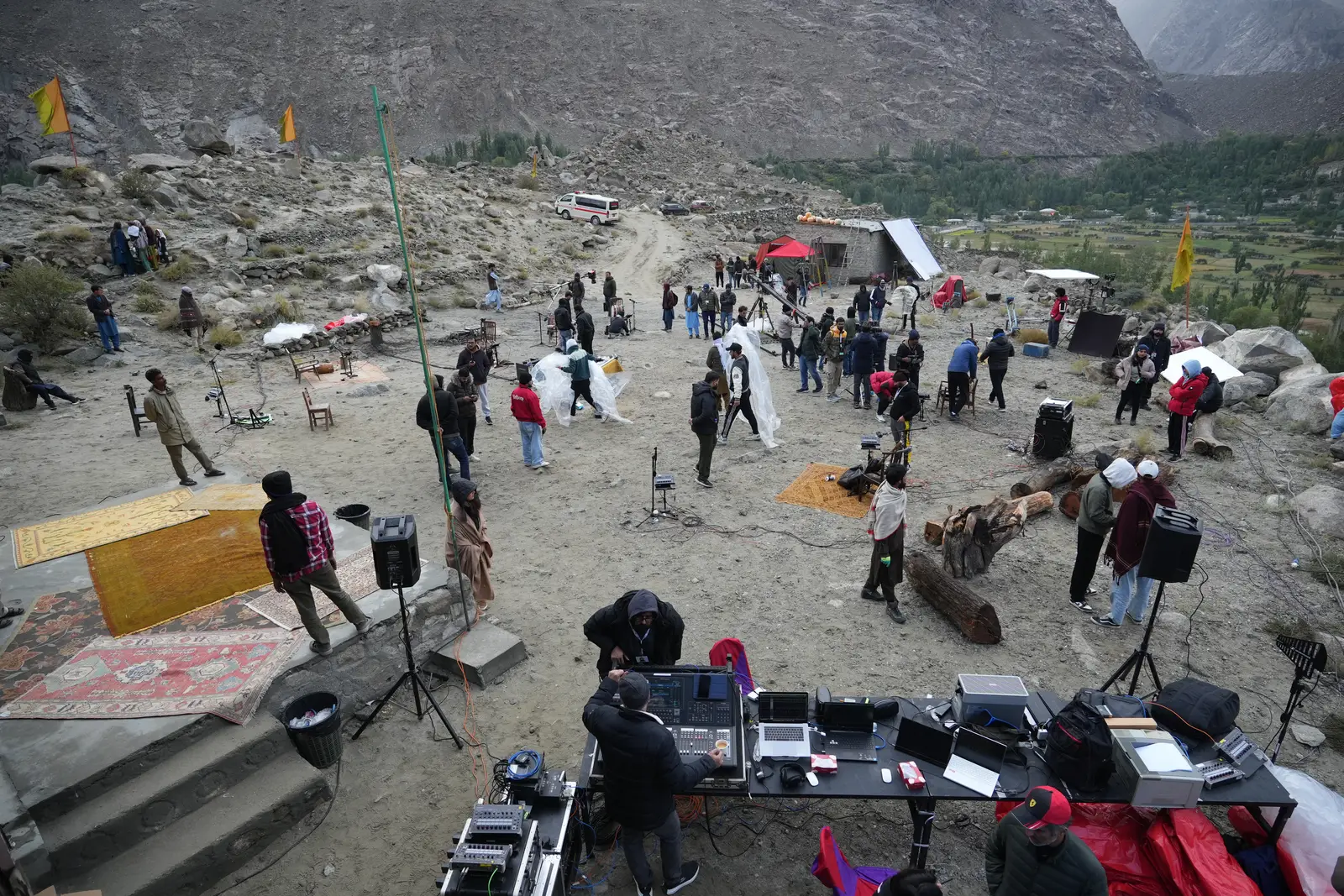 Open-air recording set of Humnava Season 1 in the Hunza valley